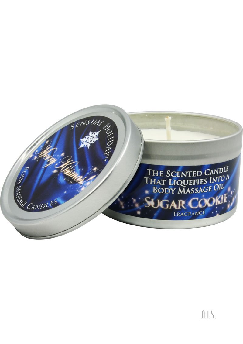 Classic Erotica Sensual Holiday Body Massage Candle Sugar Cookie, Merry Kissmass, 4 Ounce