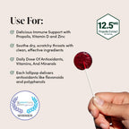 Kids Throat Soothing Lollipops by Beekeepers Naturals - Doctor Formulated Immune Support, Vitamin D & Honey, Under 2g Sugar, Cl
