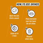 Grinds Coffee Pouches | Tobacco Free, Nicotine Free Healthy Alternative | 6 Cans of Caramel | 18 Pouches Per Can | 1 Pouch eq. 1