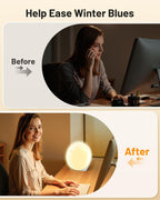SUXIO Light Therapy Lamp - 10000 Lux Therapy Lights Lamp, 3 Timing & Mode Happy Lamp, Touch Control Sunlight Lamp with Memory Fu