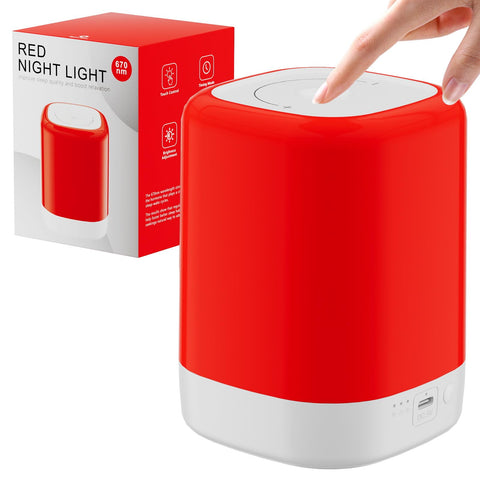 Red Light Therapy for Sleep Device, Red Night Lights with 670nm Wavelength, Touch Reds Light Sleep Lamp Aid to Support Deep Rela