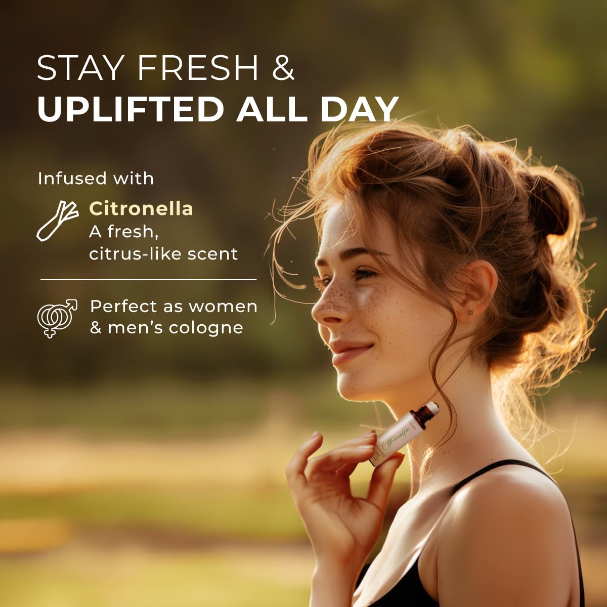 Gya Labs Citronella Essential Oil Roll on - 100% Pure Natural Citronella Oil Roller - Energizing Aromatherapy for Outdoor Protec