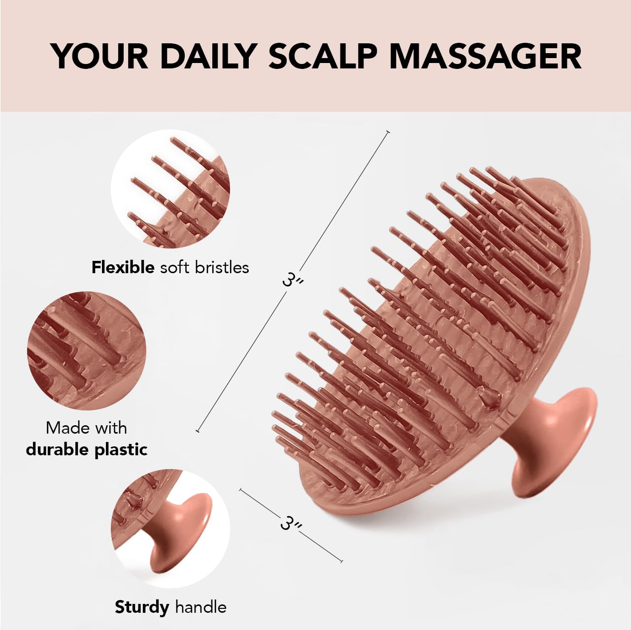 Kitsch Hair Scalp Massager Hair Growth, Shampoo Brush - Scalp Scrubber & Hair Massager for All Hair Types | Hair Brush for Hair
