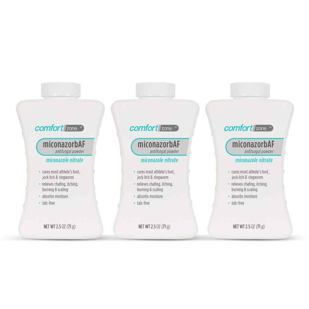 Comfort Zone Miconazorb Antifungal Powder, Talc-Free, Miconazole Nitrate 2%, For Treatment Of Athletes Foot, Jock Itch And Ring
