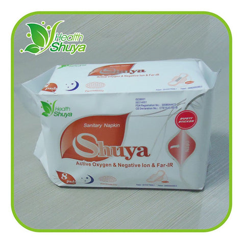 SHUYA Anion Ultral Long Overnight Pads for Woman with Wings,Postpartum Pads After Birth with Patented Negative ion Strip, Super 