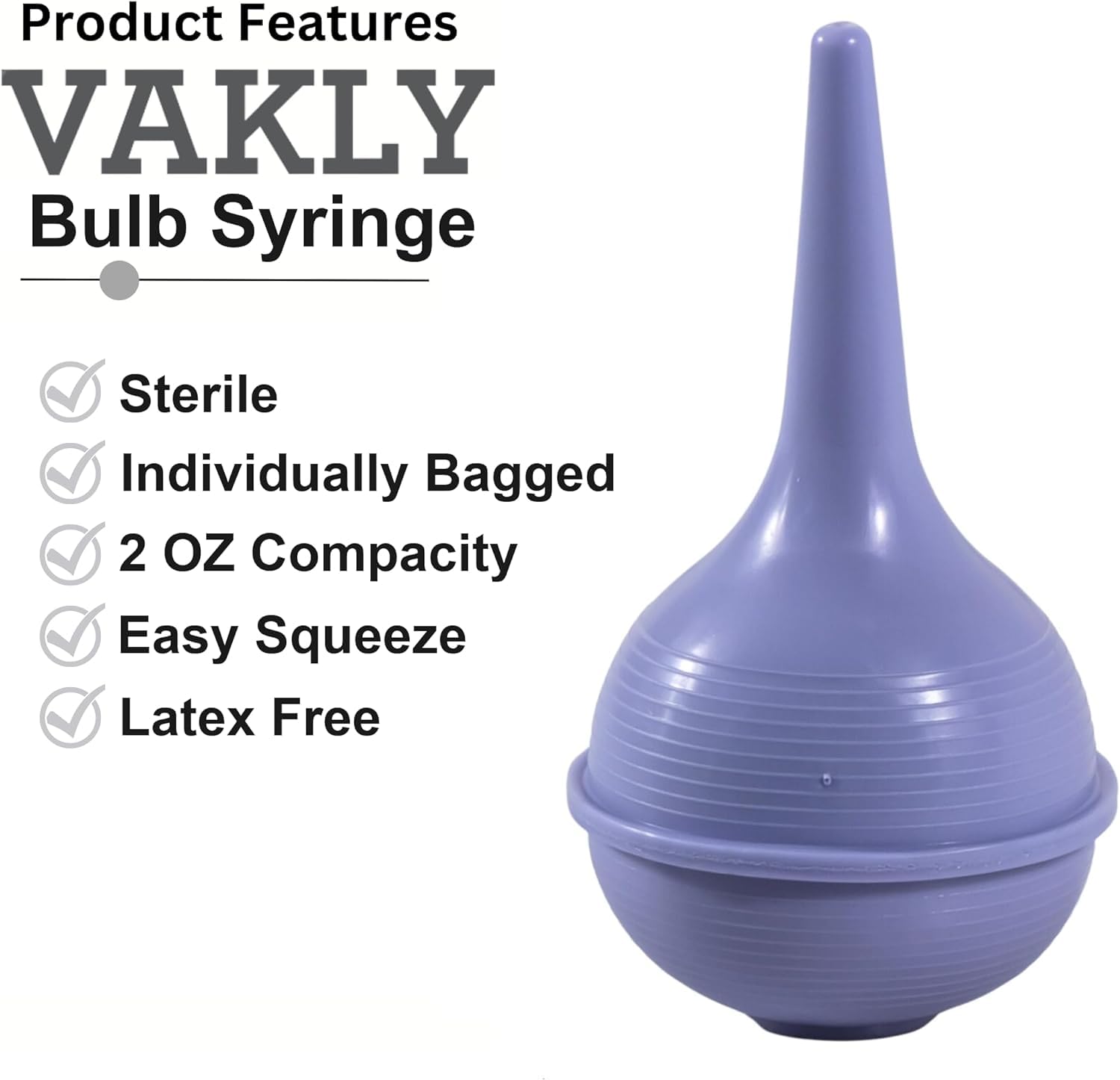 Sterile Rubber Ear Suction Ulcer Bulb - Ear and Nasal Sucker Ball for Washing Cleaning and Wax Removal - Easy Squeeze for Baby a