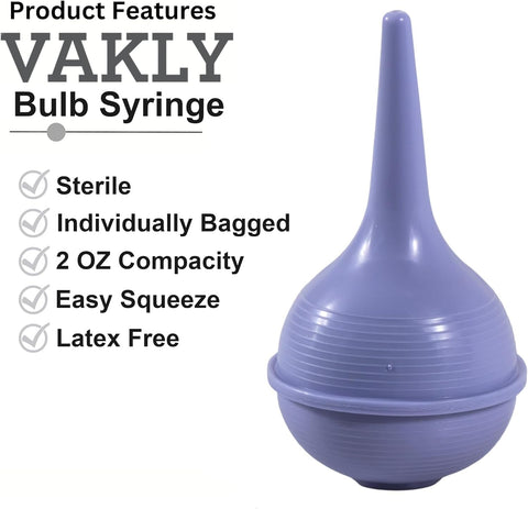 Sterile Rubber Ear Suction Ulcer Bulb - Ear and Nasal Sucker Ball for Washing Cleaning and Wax Removal - Easy Squeeze for Baby a