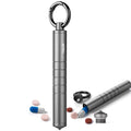 TISUR Small Travel Pill Box,Titanium Keychain Pill Holder Pill Case,Vitamin Organizer Metal Storage Pill Bottle Tube Container M
