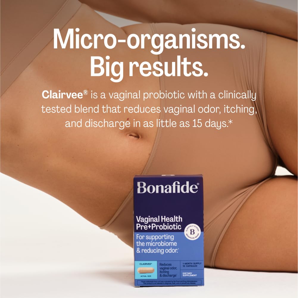 Bonafide Clairvee + Revaree - Hormone-Free, Drug-Free Relief from Odor, Vaginal Itching and Discharge + Vaginal Moisturizer with