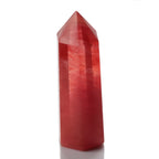 YWG Stone Synthesis Cherry Quartz Crystal Point Scepter Large 3 Inch Wand Carved Healing Reiki 6 Sided Prism Style