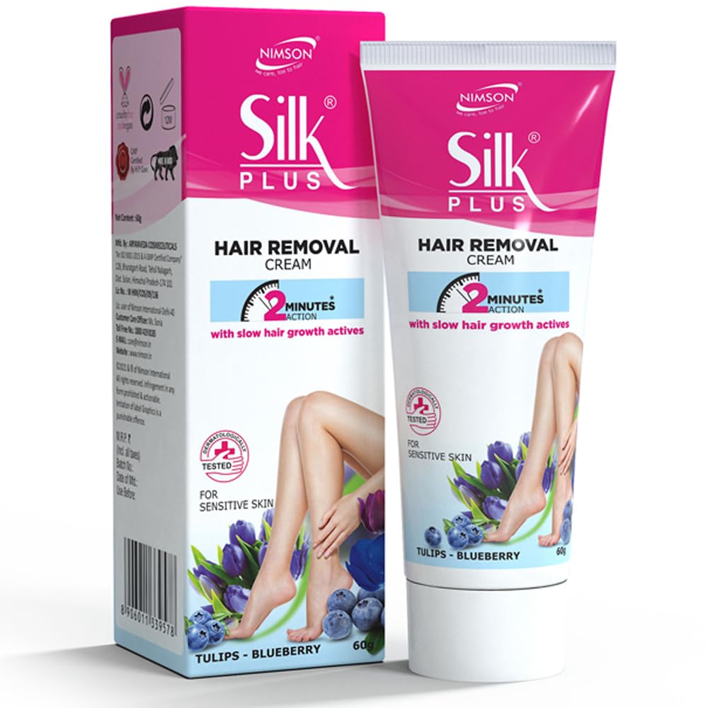 Nimson Silk Plus Hair Removal Cream No Ammonia Smell For Sensitive Skin Suitable For Legs, Underarms, Bikini Line & Arms Long La