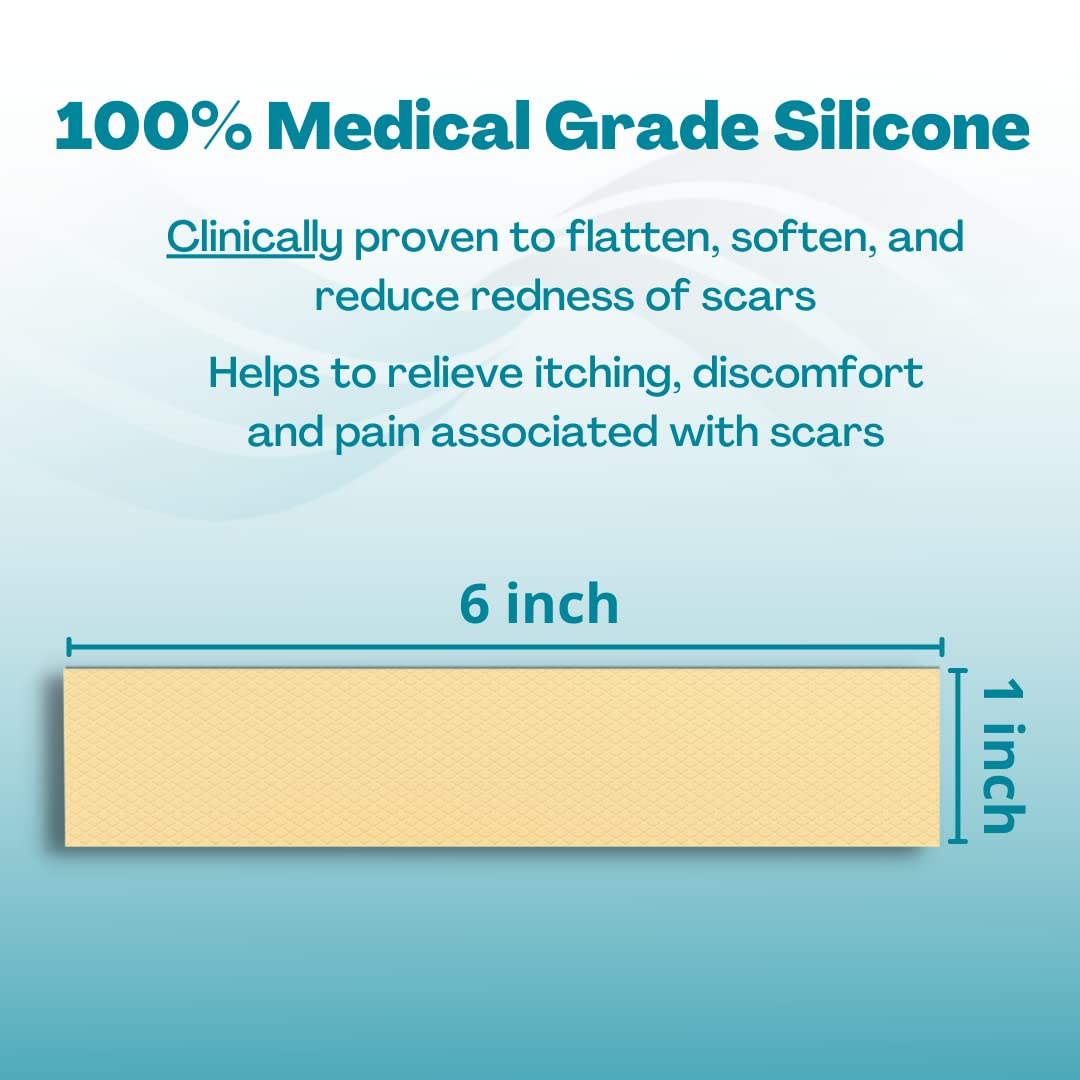 NewGel+ Advanced Silicone Scar Treatment Sheeting for OLD and NEW Scars, for Surgery, Injury, Keloids, C-Section, Burns, and Acn