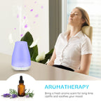 Homeweeks Diffusers, 100ml Colorful Essential Oil Diffuser with Adjustable Mist Mode, Auto Off Aroma for Bedroom/Office/Trip (10