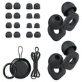 LOETRUY 2 Pairs of Earplugs for Sleeping,Reusable Hearing Protection Earplugs with 8 Pairs Ear Tips & One Connector Cord,Soft Ea
