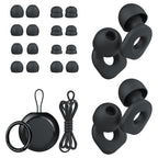 LOETRUY 2 Pairs of Earplugs for Sleeping,Reusable Hearing Protection Earplugs with 8 Pairs Ear Tips & One Connector Cord,Soft Ea
