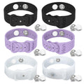 Motion Sickness Bands Anti Nausea Acupressure Wristband Sea Sickness Wristbands Nausea Bands(3Pairs-Black+Purple+Transparent)