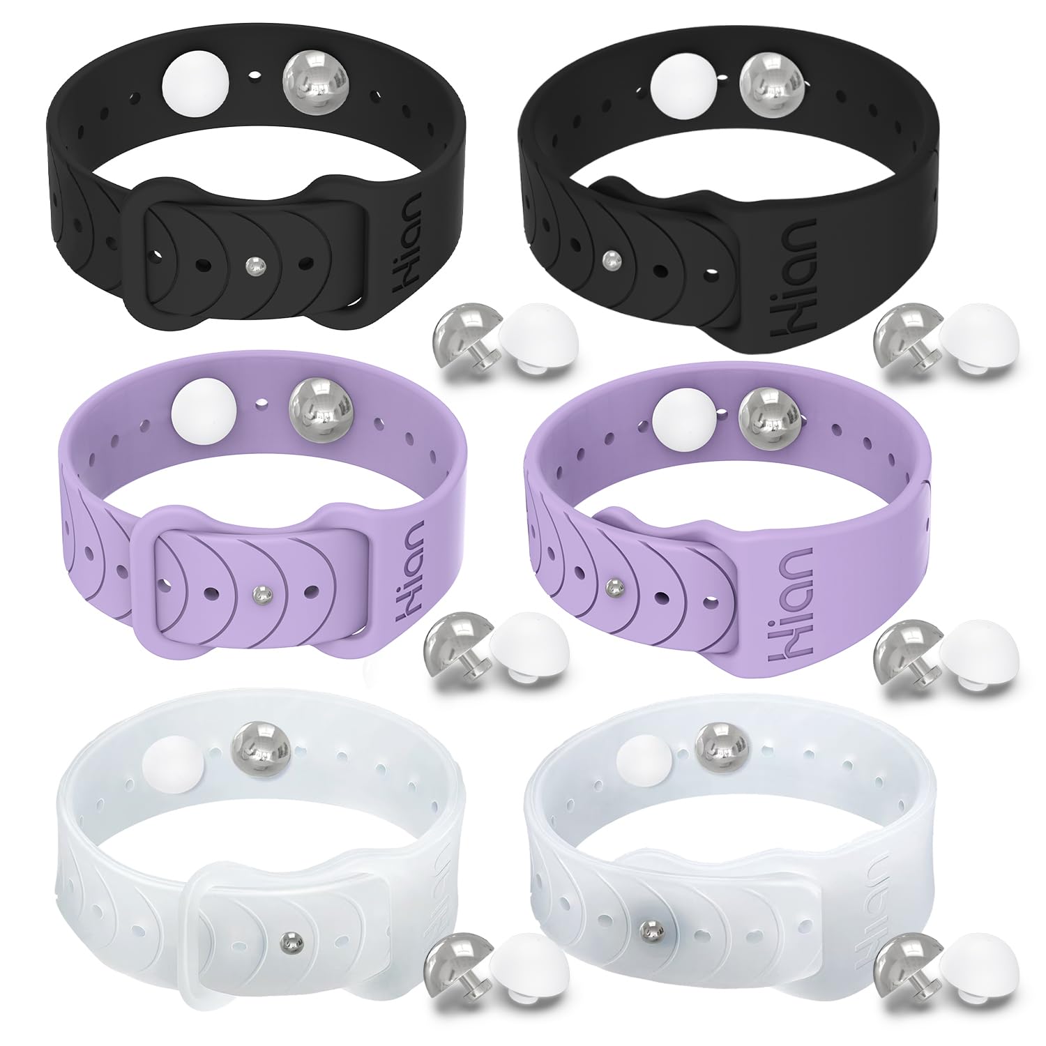 Motion Sickness Bands Anti Nausea Acupressure Wristband Sea Sickness Wristbands Nausea Bands(3Pairs-Black+Purple+Transparent)