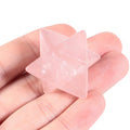 Loveliome Natural Rose Quartz Merkaba Crystal Protection Sacred Meditation Energy Generator Healing Chakra Six-Pointed Star 1 In