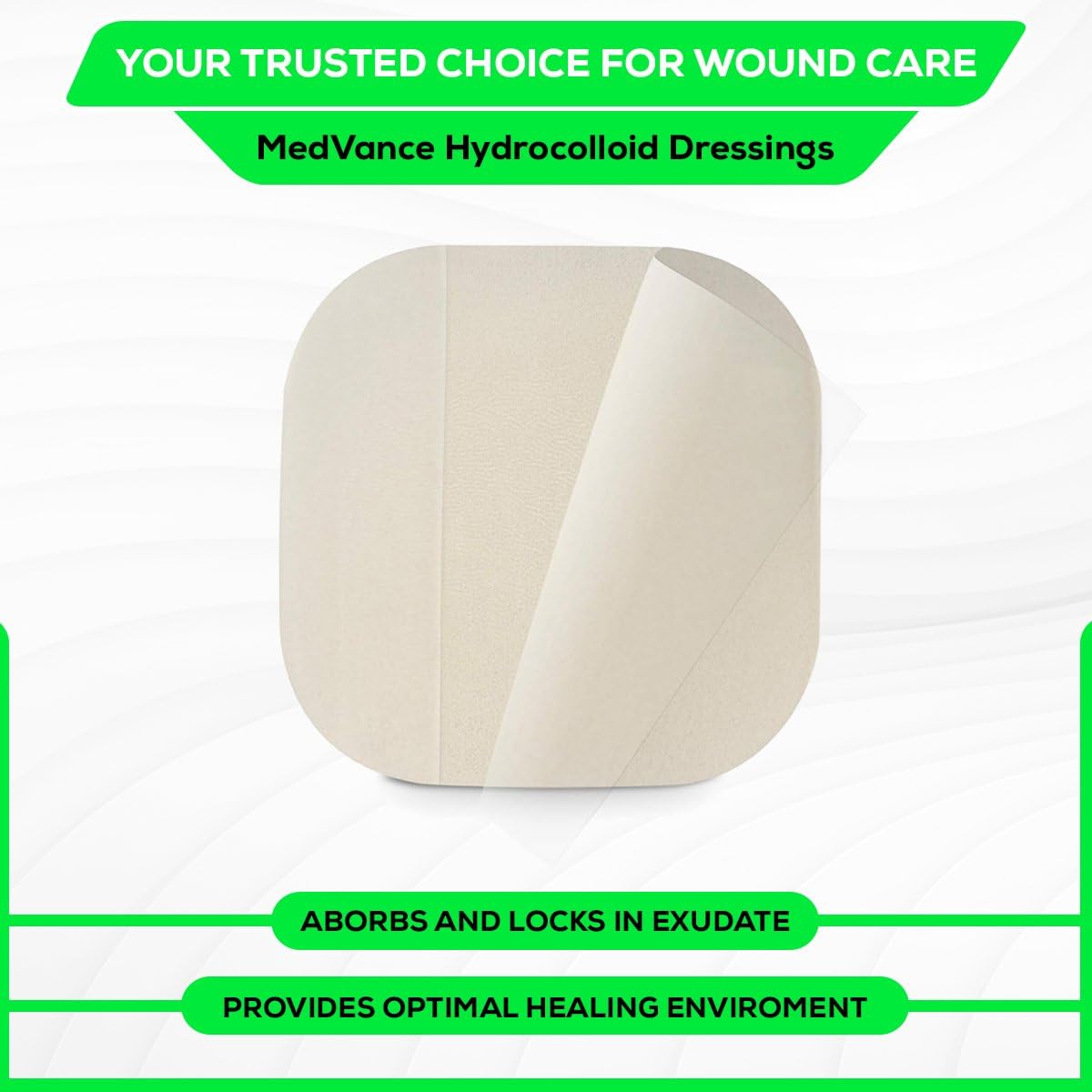 MedVance TM Hydrocolloid - Hydrocolloid Adhesive Thin Dressing, 4x4, Box of 5 dressings
