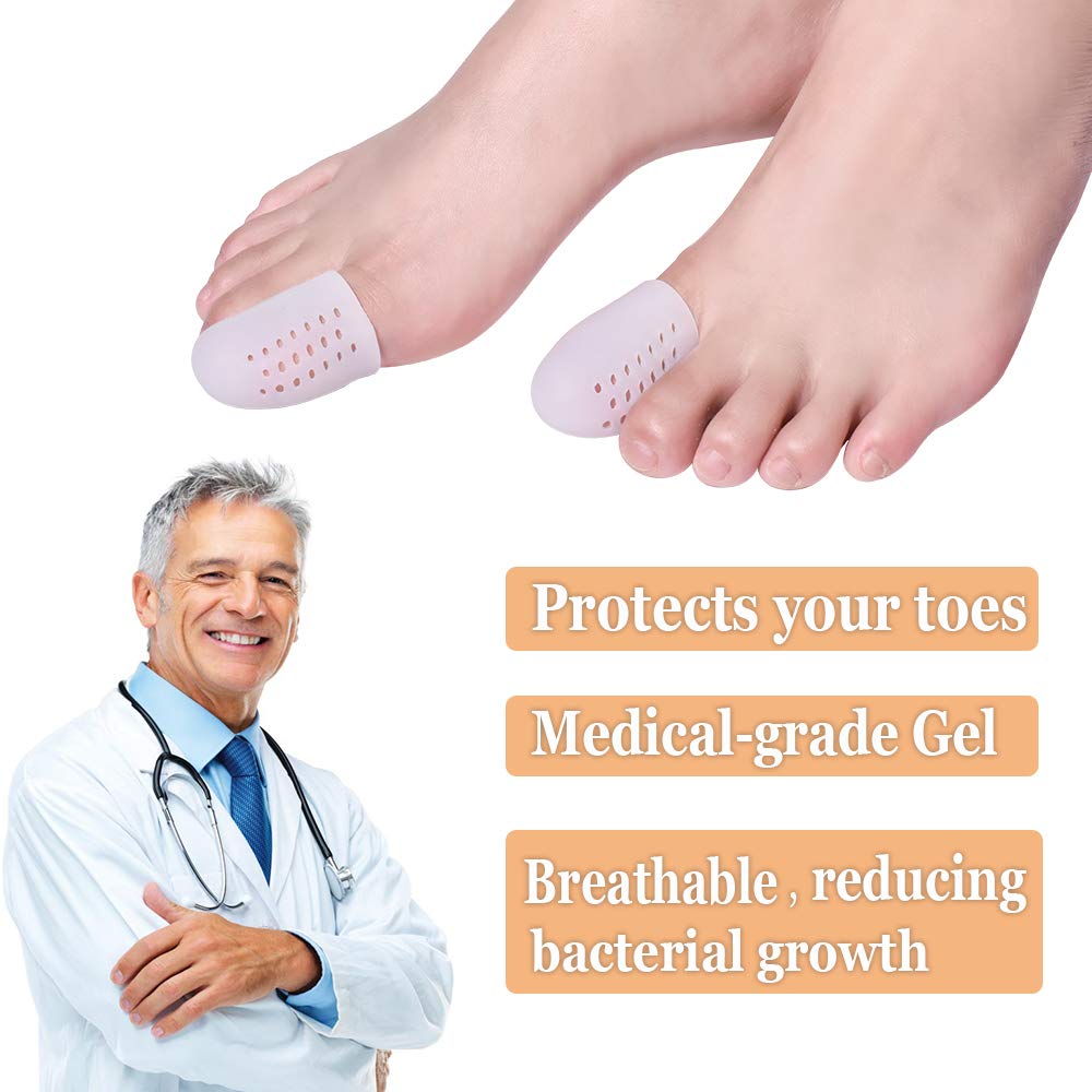 gel Toe caps Toe Protectors Breathable Toe Sleeves, New Material,for Blisters, corns, Hammer Toes, Toenails Loss, Friction Pain