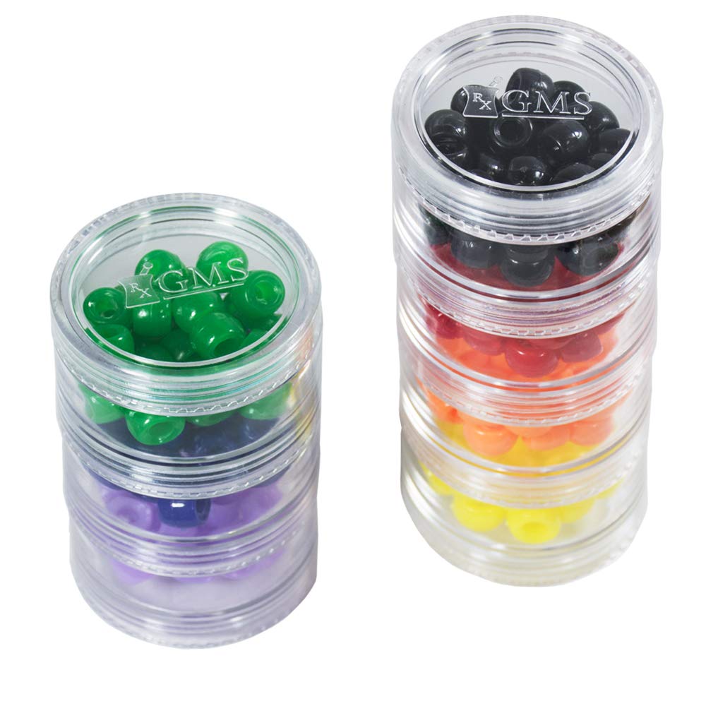 GMS Small 7 Day Stack-able Pill Organizer Case for Medication, Vitamins, and Supplements with 7 Lids - one for Each Portable and