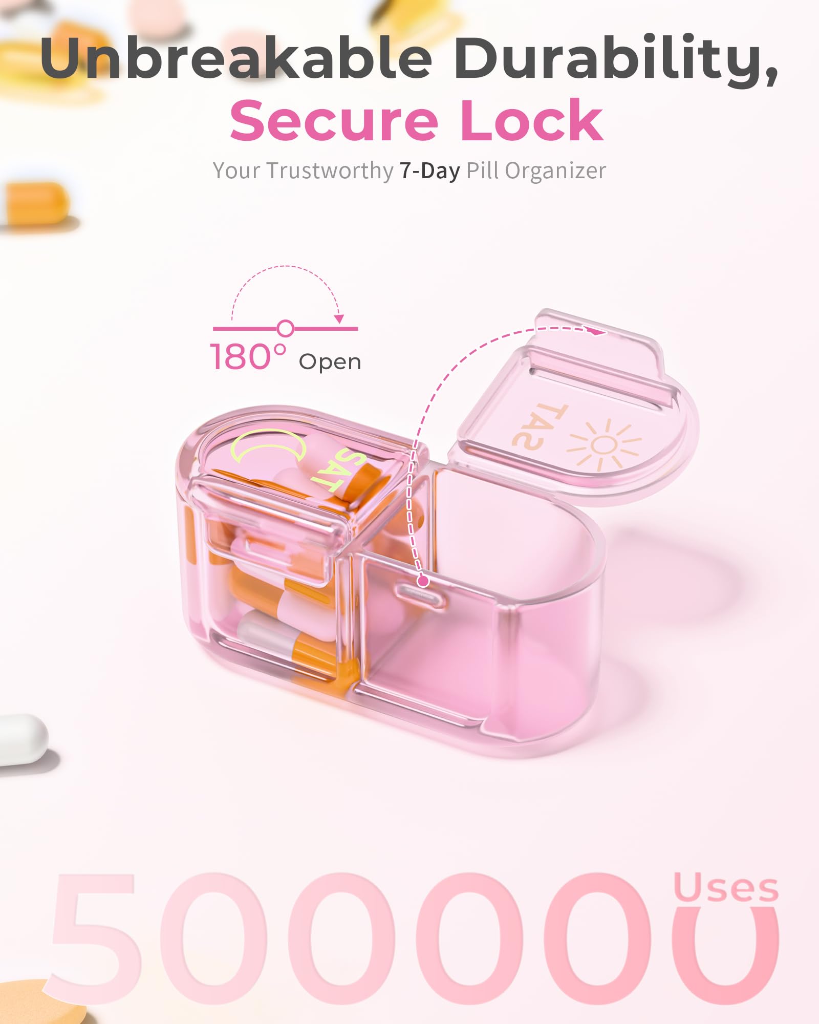 ???????? ??????????????????, Am & Pm Pill Organizer 7 Days, Weekly Pill Organinzer 2 Times a Day, Pill Box 7 Day, Medicine Pill