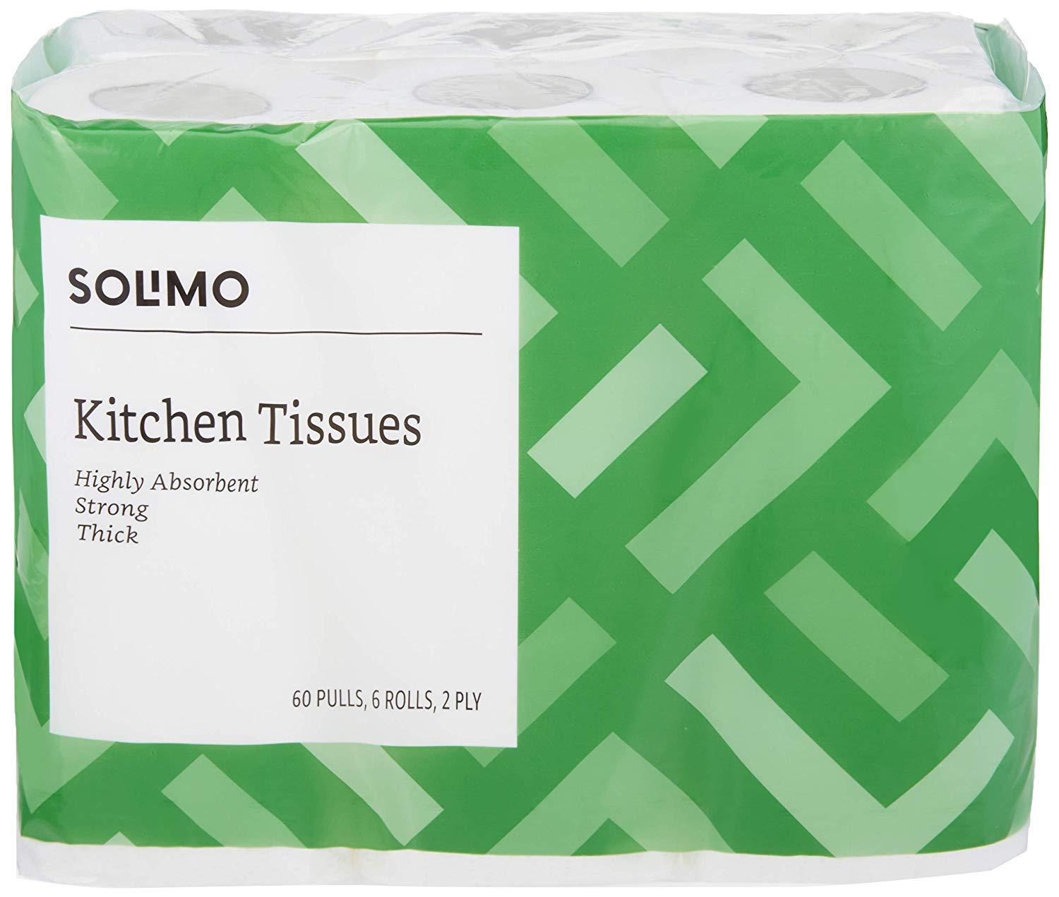 Amazon Brand  Solimo 2 Ply Kitchen Tissue/Towel Paper Roll | 360 Pulls | 60 Pulls X 6 Rolls | Soft And Highly Absorbent | 100% 