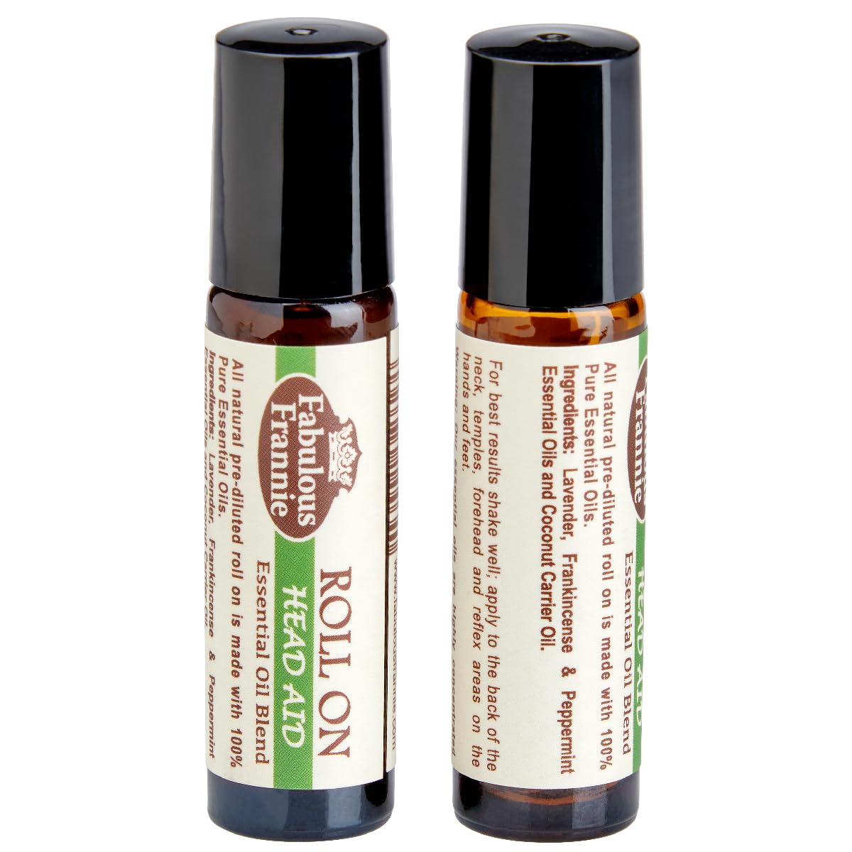 Fabulous Frannie Head Aid Pre-Diluted Essential Oil Blend Roll-On (Lavender, Peppermint and Frankincense) 10 ml