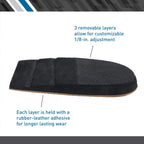 BodyMed Adjustable Heel Lift for Men and Woman, Small (1-Pack) - Non-Slip Orthopedic Insert for Leg Length Discrepancies with 3