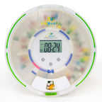 EziMedPil Automatic Pill Dispenser with Alarm, Sound & Light, up to 6 Alarms/Day, 6 Dosage Templates, Easy-Read Display, Frosted