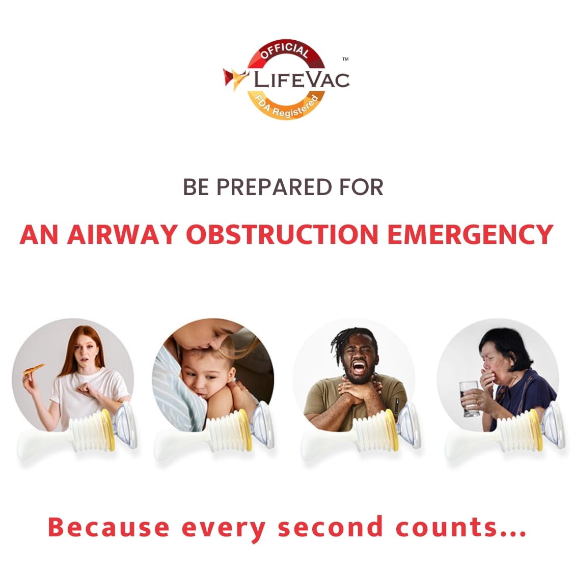 LifeVac EMS Kit - Only for Professionals - Portable Suction Rescue Device First Aid Kit for Kids and Adults, Portable Airway Suc