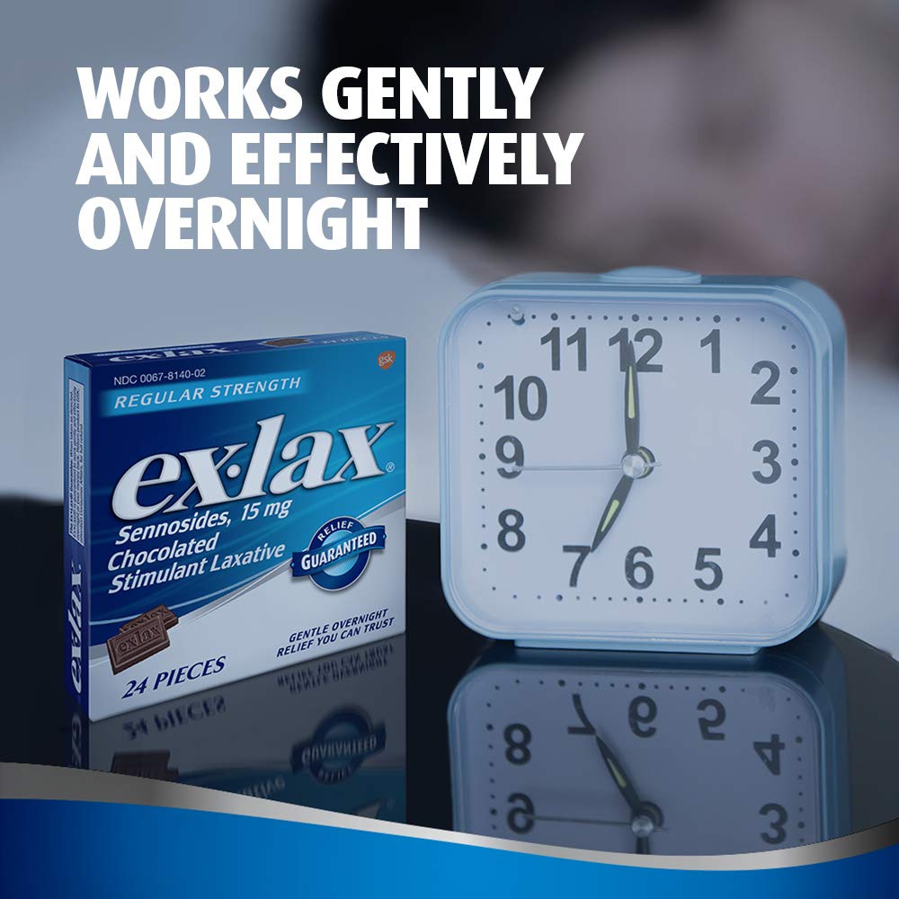 ex-lax Regular Strength Chocolated Stimulant Laxative Constipation Relief Pills for Occasional Constipation, Chocolate Laxatives