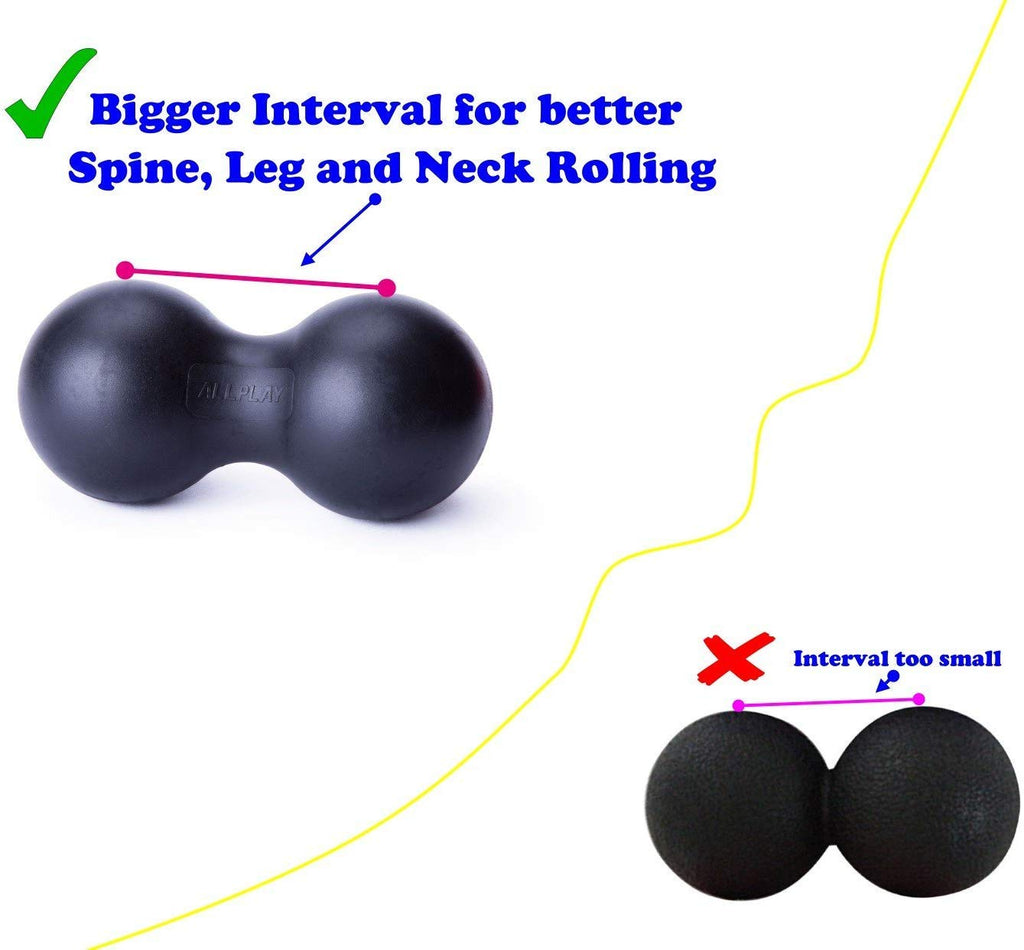 Peanut Massage Ball Roller Double Lacrosse Ball Acupoint Myofascial Release Muscle Knot Relaxer Mobility Trigger Point for Physi