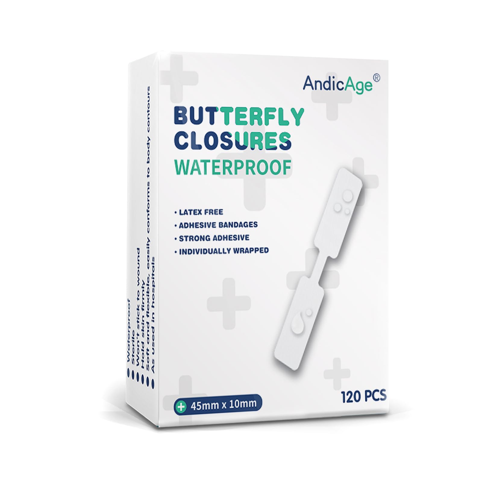 120PCs Waterproof Butterfly Adhesive Closure Strips Wound Bandages for Small Wound