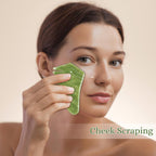 LEOSENSE Gua Sha Comb, Natural White Jade Stone Scalp Massage Comb, Facial GuaSha Tool for Lift and Puffiness, Jade Gua Sha Scra