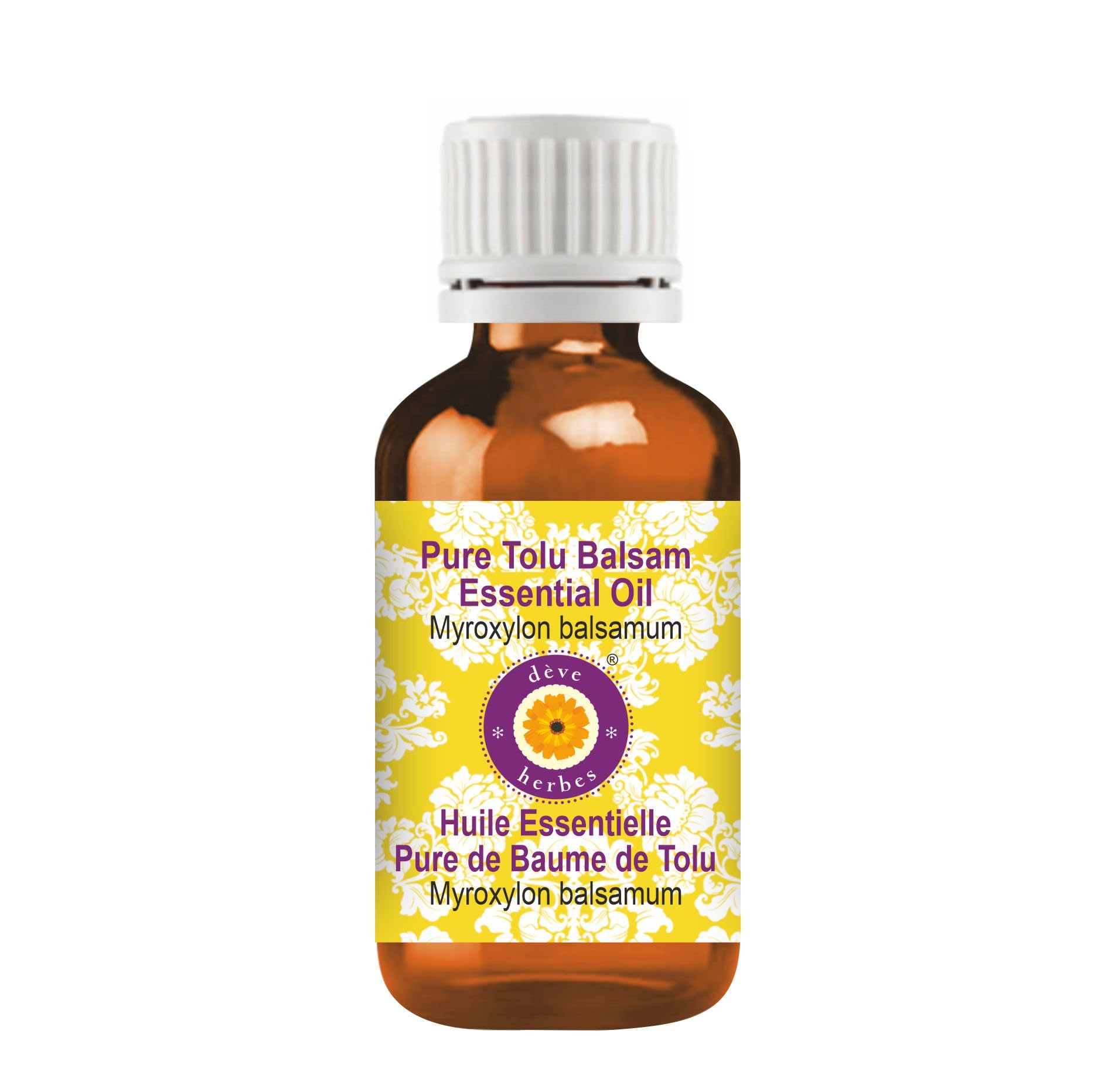 Deve Herbes Pure Tolu Balsam Essential Oil (Myroxylon balsamum) 100% Steam Distilled 15ml (0.50 oz)
