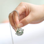 HEDQFM 2PCS Aromatherapy Essential Oil Diffuser Necklace Love Heart and Hollow Ball Locket Pendant Necklace with Lava Bead Stone