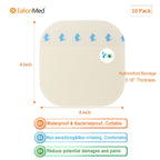 Hydrocolloid Bandage, Hydrocolloid Wound Dressing Thin Type 4 x 4 for Light Exudate Wound, Pressure Ulcer, Bed Sore, Surgica