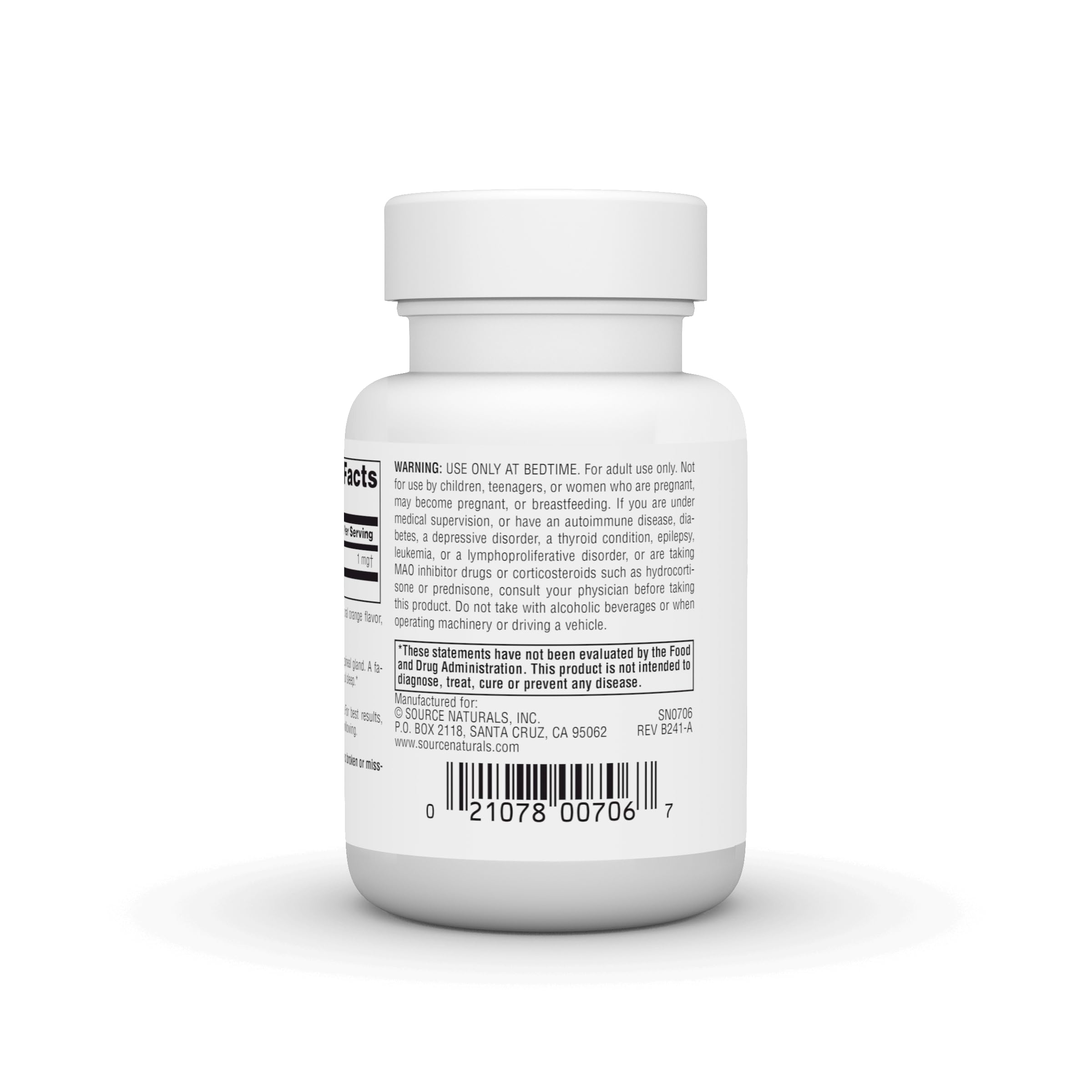 Source Naturals Sleep Science Melatonin, Non GMO Project Verified Melatonin Dietary Supplement, 1mg 100 Orange Flavored Lozenges