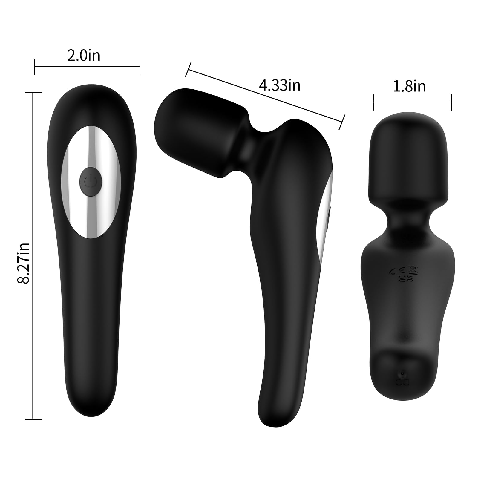 MPDPOW Handheld Electric Back Massager - Rechargeable&Waterproof Handheld Deep Tissue Neck Back Massager for Shoulder(Red)