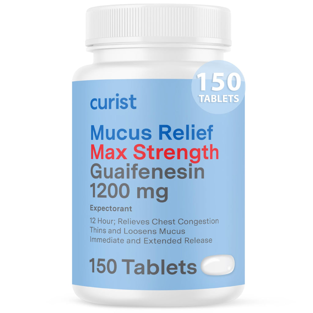 Curist Guaifenesin 1200 Mg Extended Release Tablets - 150 Count Maximum Strength Mucus Relief Tablets OTC - Clear Congestion