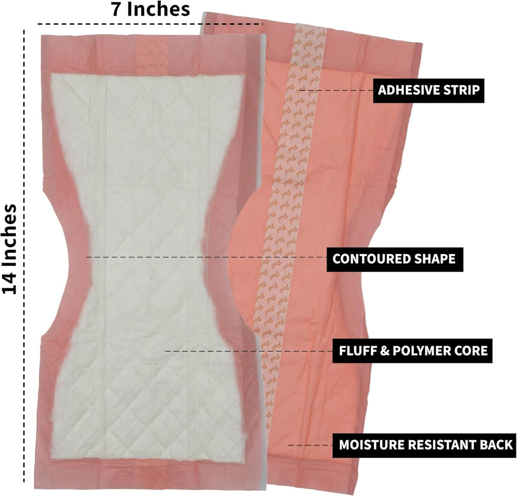 Vakly Extra Large Super-Absorbent Contoured Hospital Style Pad Liners [Pack of 20] 7 Wide X 14 Long - Maternity Pads for Heavier