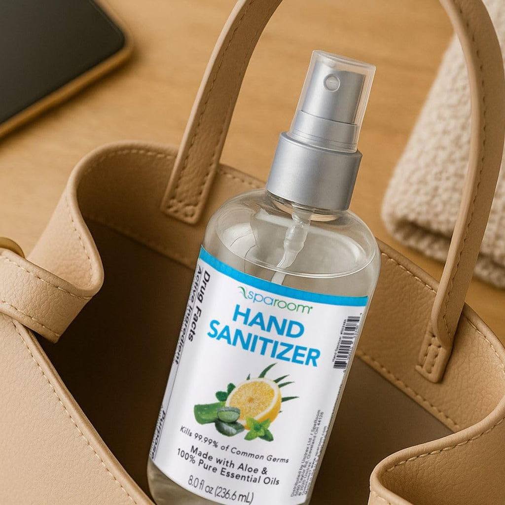 SpaRoom 8 oz Hand Sanitizer - Lemon Essential Oil, 70% Alcohol