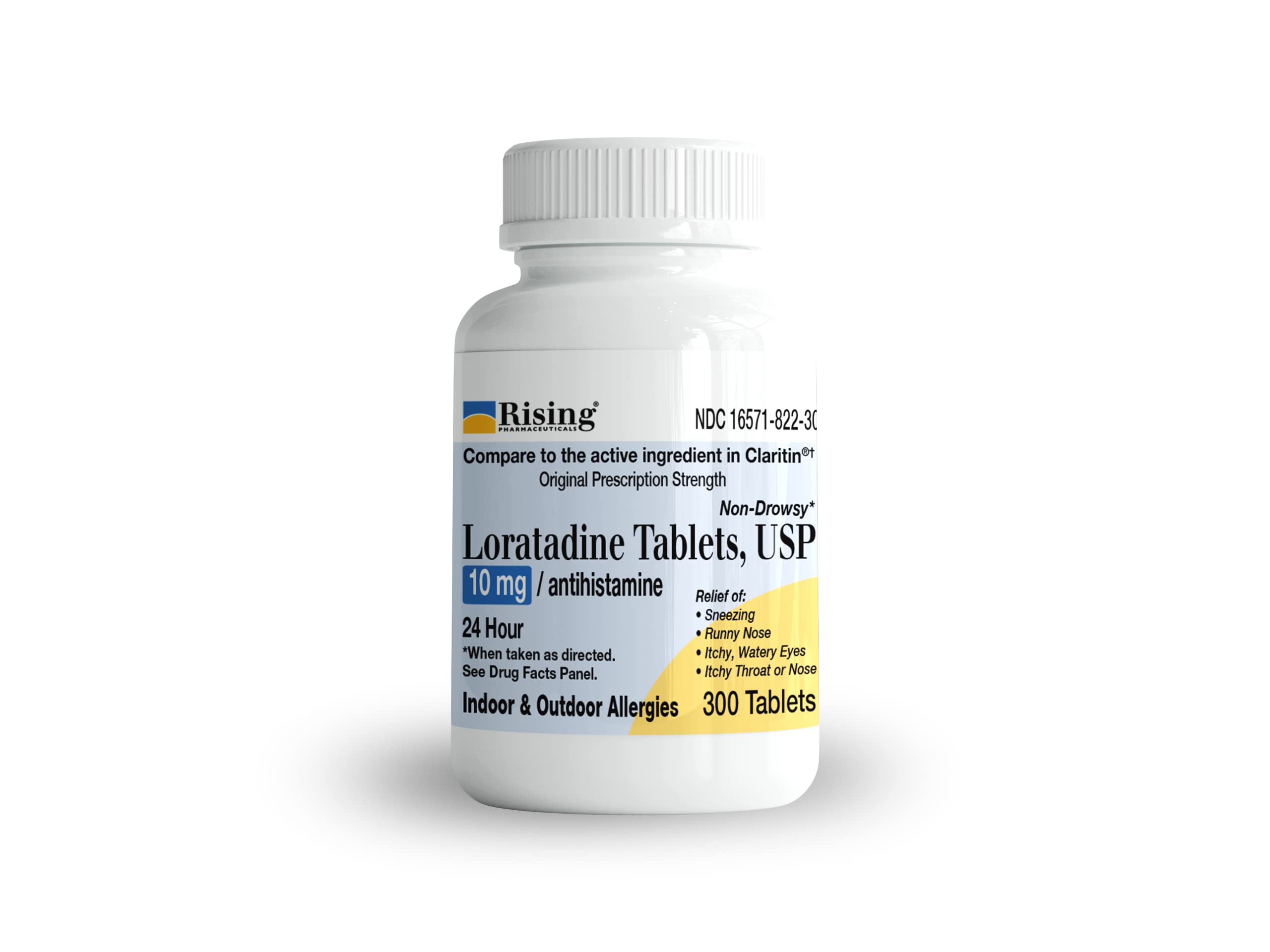 Rising Pharma Allergy Relief - Loratadine Tablets 10mg - Antihistamine, Allergy Relief Product - 300 Tablets