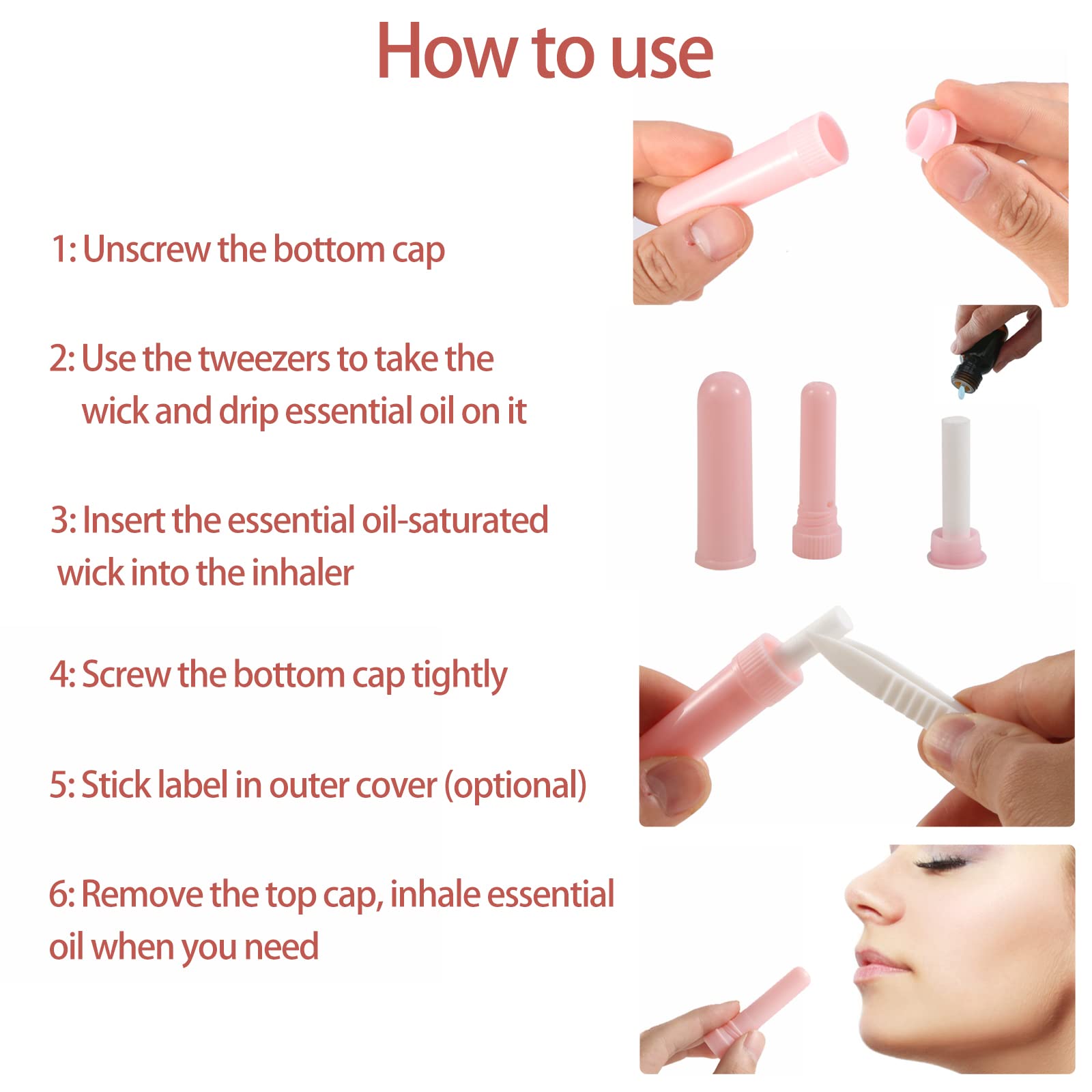 ifin Set of 24 Essential Oil Nasal Inhaler Tubes for Aromatherapy in 12 Colors. Take Your Essential Oils on The Go, Get 184 Piec