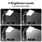 SUXIO Light Therapy Lamp - 12000 LUX Therapy Lights, Happy Lamp with Remote, Light Box Therapy with 3 Timer & 4 Brightness, LED