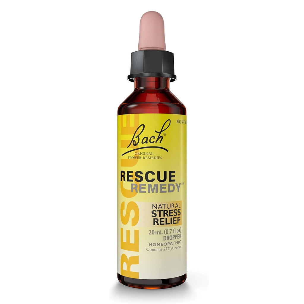Bach REScUE REMEDY Dropper 20mL, Natural Stress Relief, Homeopathic Flower Essence, Vegan, gluten  Sugar-Free, Non-Habit Forming