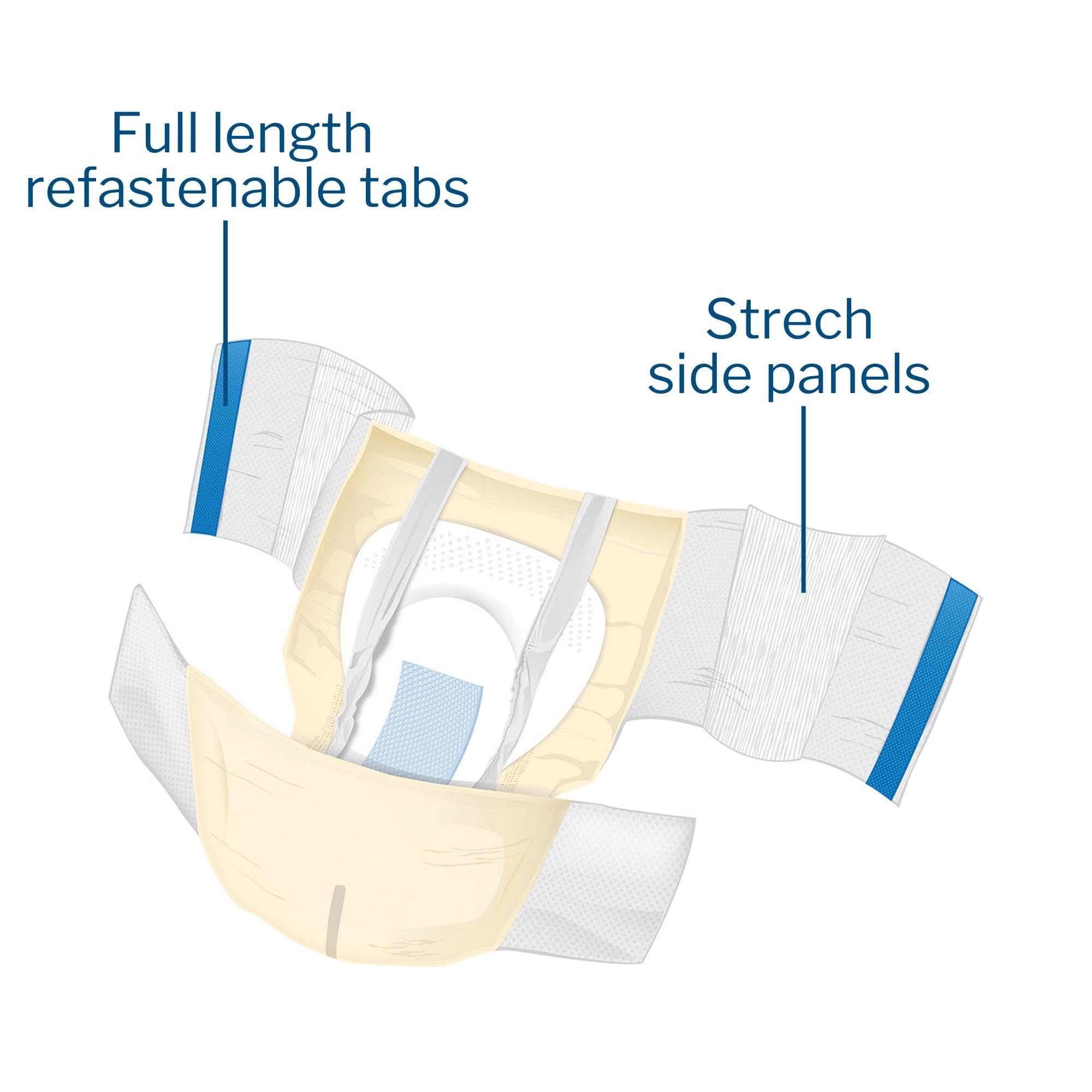 McKesson Ultra Plus Stretch Briefs, [80 Count], L/XL, 48-66 in. Incontinence Adult Diapers, Heavy Absorbency, Unisex, Disposable