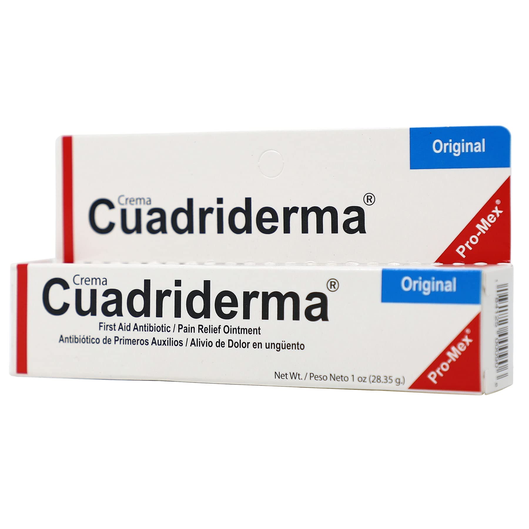 Cuadriderma Original, First Aid Antibiotic, Minor Cuts and Burns Protection Ointment, 1 Oz, Tube.