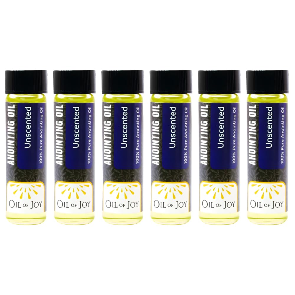 Anointing Oil Unscented for Prayers 1/4oz Pack of 6 by Oil of Joy Represents The Holy Spirit and Healing, Peace, Strength, Prote